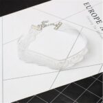 Biały naszyjnik choker ażurowy z koronką - obrazek 3