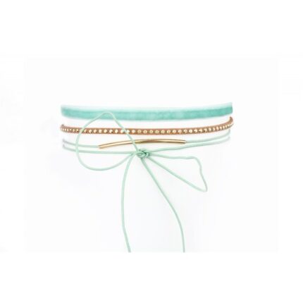 NASZYJNIK CHOKER PASTEL - NIEBIESKI N524N