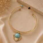 kolia podwójna obręcz BLUE STONE N229