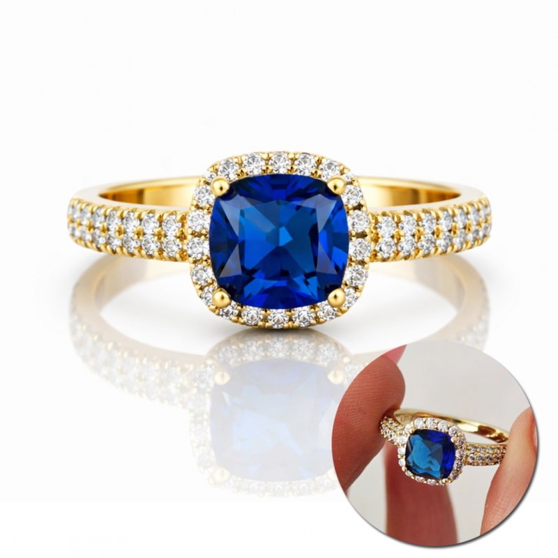 pierscionek-stal-chirurgiczna-platerowana-14k-zlotem-efektowy-z-niebieska-cyrkonia-pst993 Pierścionek stal chirurgiczna platerowana 14k złotem