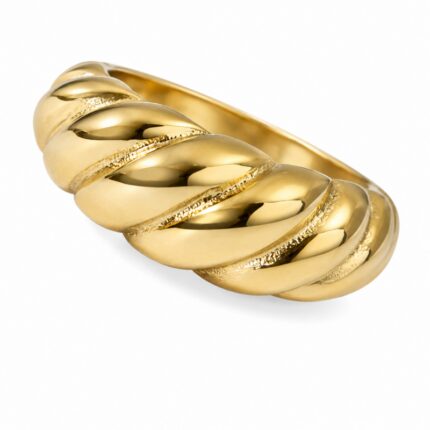 Pierścionek stal szlachetna platerowana 14k złotem PST827